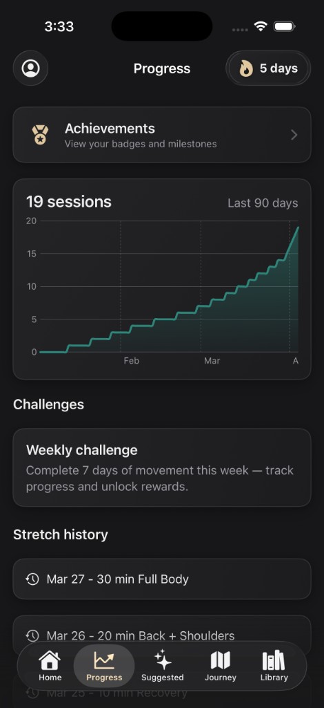 Flexibl progress screen